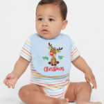 My 1st Christmas Embroidered Reindeer Bib