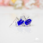 Cobalt Blue Gemtone Disc Earrings