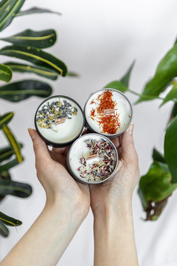 Natural Lavender Candles Trio