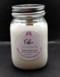 Coffee Soy Wax Candle - Mason Jar 80+ Hours Burn Time - Wooden Wick