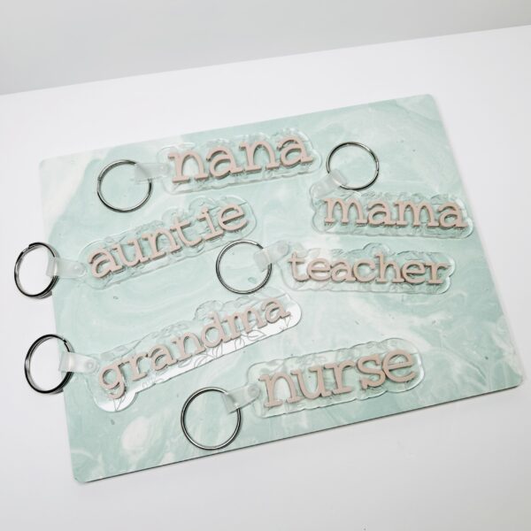 Floral Engraved Acrylic Keychain