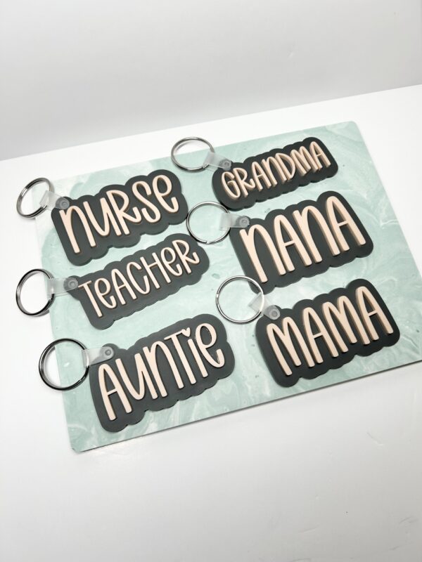 Frosted Black and Blush Acrylic Keychain