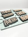 Frosted Black and Blush Acrylic Keychain