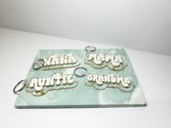 Gold Fleck and Light Pink Acrylic Keychain