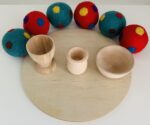 Polka Dot 5cm Felted Ball - RED