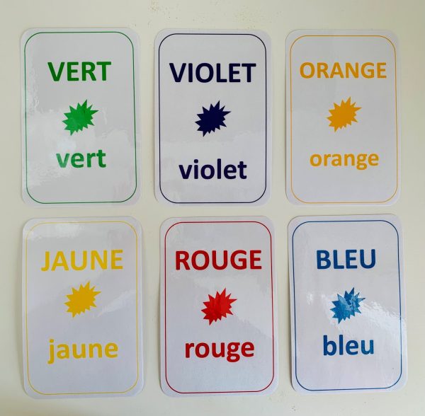 Primary / Secondary Color Flashcards - 6pk French