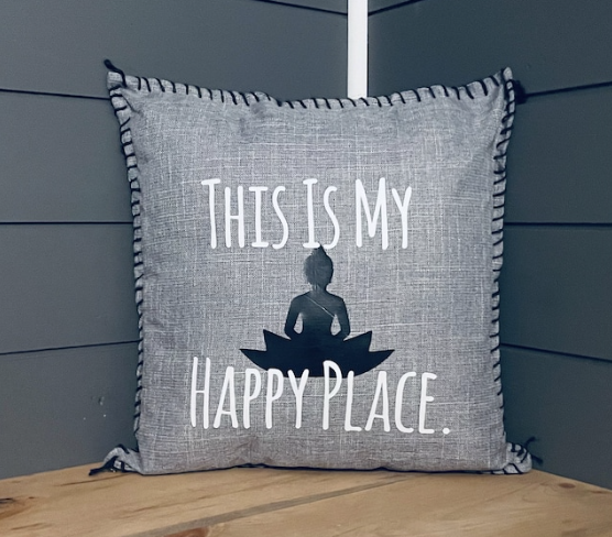 This Is My Happy Place. Pillow Cover.