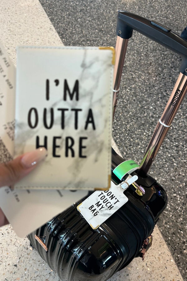 I’m Outta Here /Don’t Touch My Bag Luggage Tag & Passport Cover Set