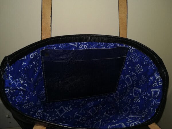 Handmade Leather tote bag - Royal blue