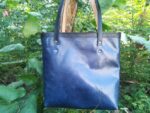 Handmade Leather tote bag - Royal blue