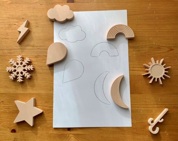3D Eco Printed Weather Pattern Loose Parts - 9pk