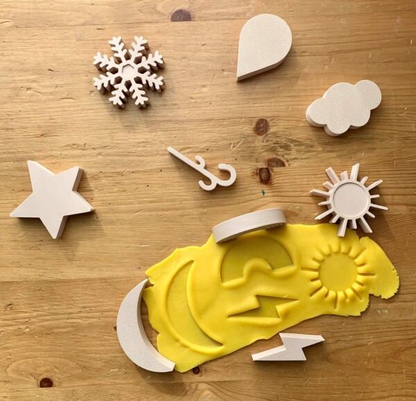 3D Eco Printed Weather Pattern Loose Parts - 9pk