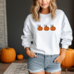 Embroidered pumpkins on Sweater
