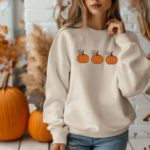 Embroidered pumpkins on Sweater