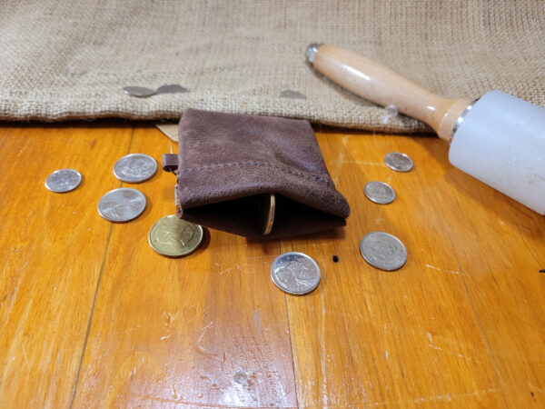 Hand made leather coin purse