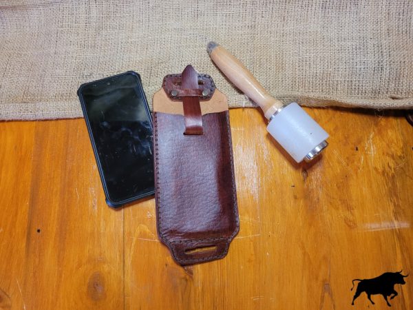 Handmade leather Phone case for a strap