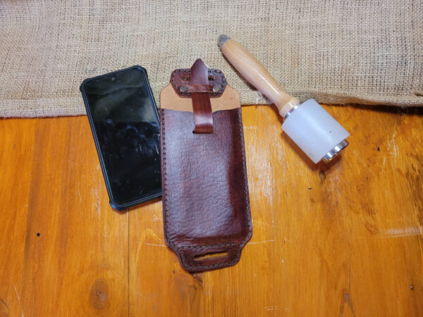 Handmade leather Phone case for a strap