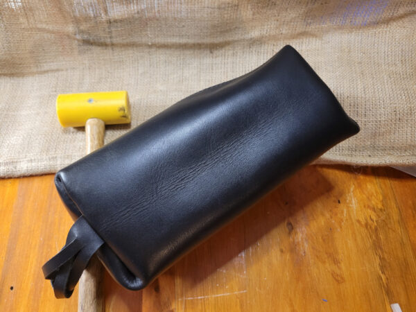 Hand made leather Dopp kit, shaving bag black