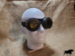 Hand made leather, brass and yellow acrylic Steam punk style glasses