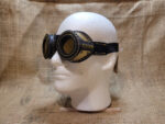 Hand made leather, brass and yellow acrylic Steam punk style glasses