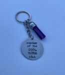 ‘member of the cool moms club’ hand stamped keychain