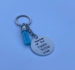 ‘Member of the tired moms club’ hand stamped keychain