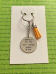 ‘member of the anti social moms club’ hand stamped keychain