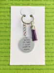 ‘Sorry I’m late I didn’t want to come’ hand stamped keychain