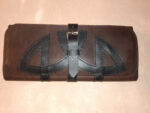 Trifold Artist Tool Roll, Leather artist roll, handmade leather roll, celtic knot tool roll, leather celtic tool roll