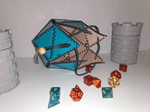 D20 die bag, D20 dungeon and dragons, dice bag, hand made d20