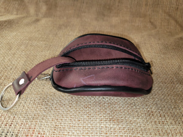 Hand made leather key and coin case
