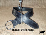 Handmade plain black belt