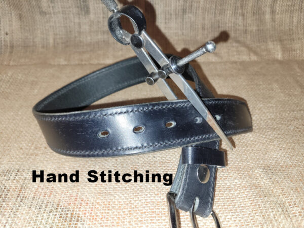 Handmade plain black belt