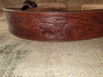 Hand tooled leather guitar strap