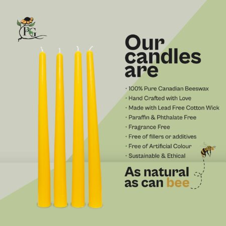 Beeswax slim tapers 10 inch bundle of 4