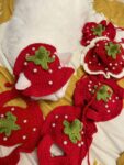 Handmade crochet strawberry Hat for cat and small dog cute style