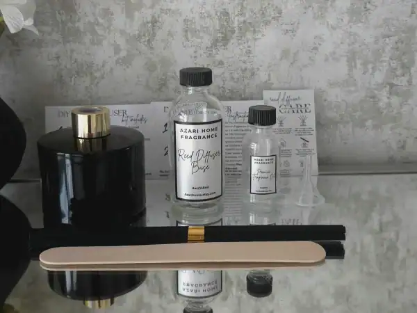DIY Reed Diffuser Kit ,Home Fragrance, Non Toxic birthday gift Ideas, Odor Eliminator, House Warming, Aromatherapy, create your own