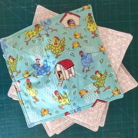 Chickens Microwave Reversible Dinner Plate Cozies
