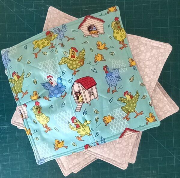 Chickens Microwave Reversible Dinner Plate Cozies
