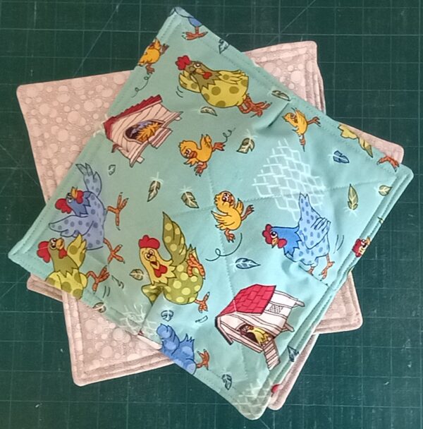 Chickens Microwave Reversible Bowl Cozies