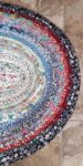 Hand Crafted Oval Jelly Roll Rug Multi Color Floral 24" x 38.5"