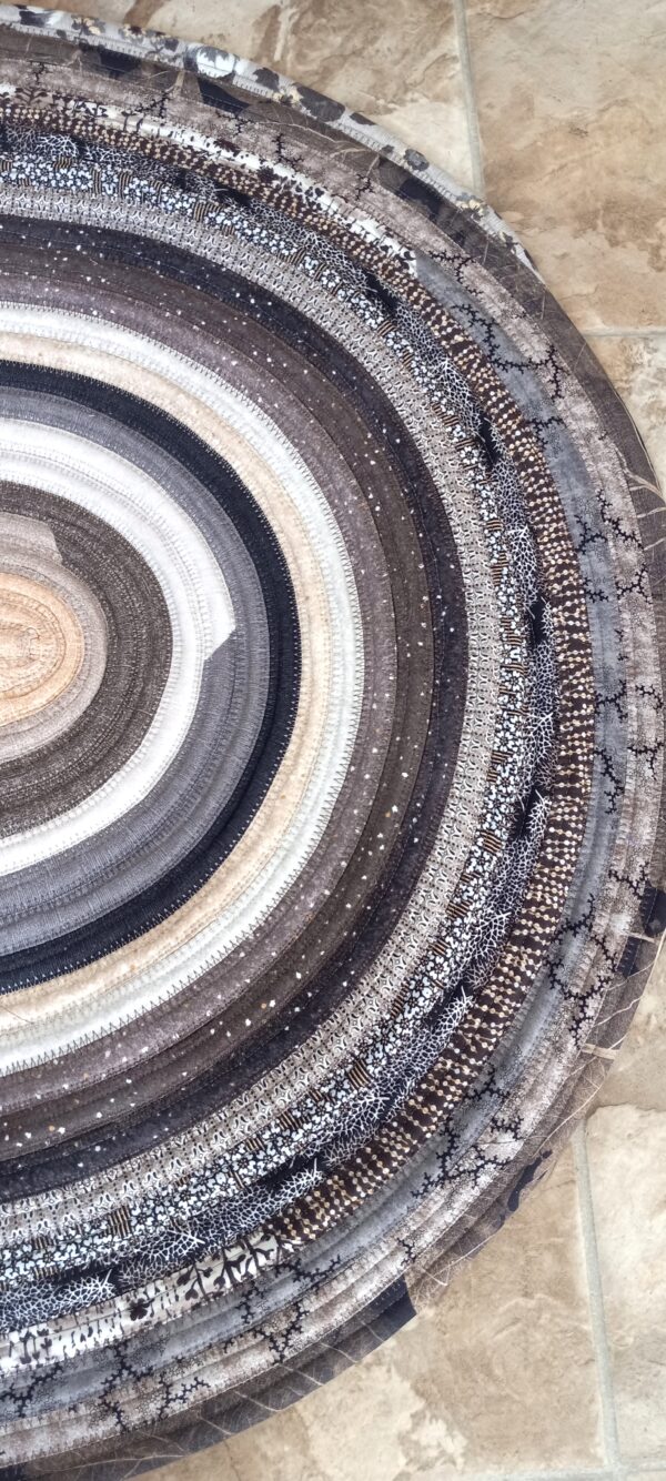 Hand Crafted Jelly Roll Rug Neutral Colors 28.5" by 42"