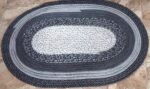Hand Crafted Jelly Roll Rug Black & White 26" by 40"