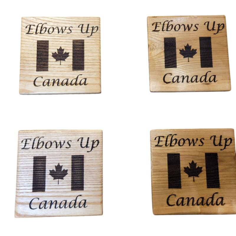 Support Canada Coaster, Elbows Up