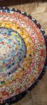 Hand Crafted Oval Jelly Roll Rug Multi Color Floral 23" x 38"