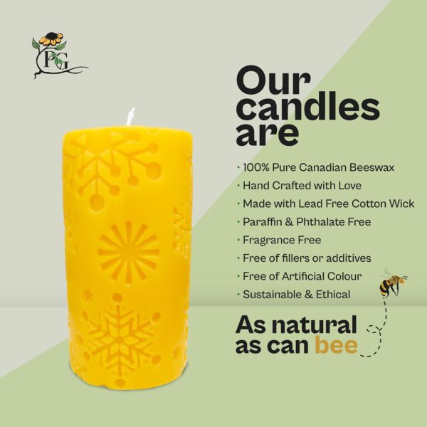 Snow Flake Beeswax Pillar