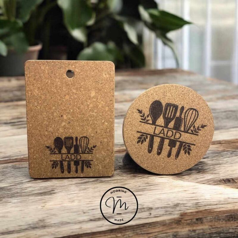 Personalized Kitchen Utensil Cork Pot Holder Trivet