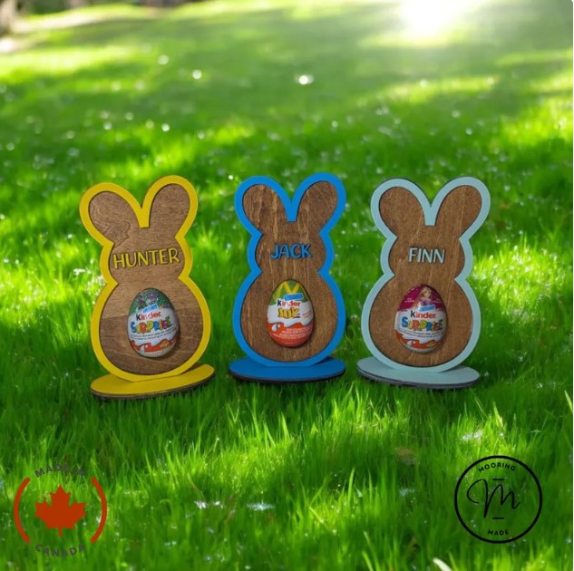 Personalized Easter Chocolate Egg Holder Bunnies Easter Gift Idea