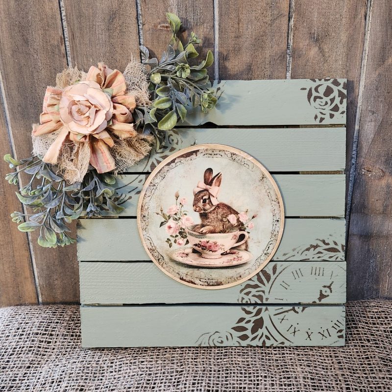 Spring Bunny Floral Frame
