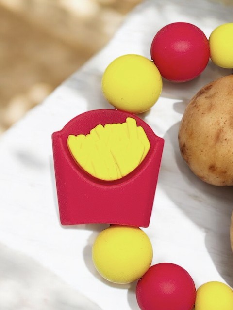 French Fry Beaded ID Charm for Water Bottles, Tumbler Handle and Keychains